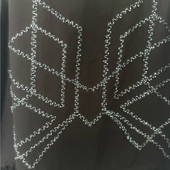 Express Black Fringe and Beaded Tank Top Size S - Picture 4 of 8